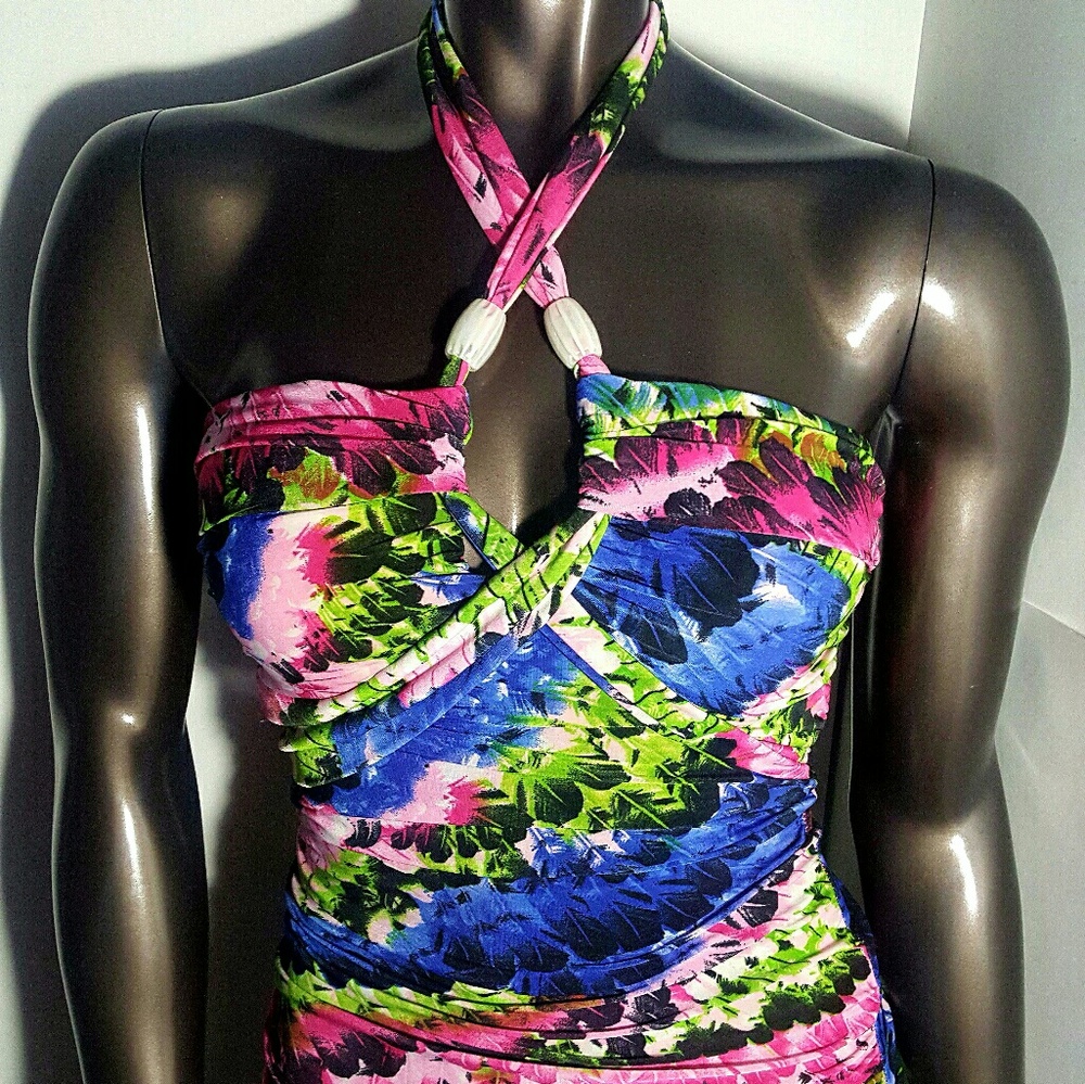 Women's tropical beachy festival summer top NWOT
